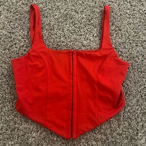 Bright Red Corset Crop Top. Purchased from Amazon. Size L